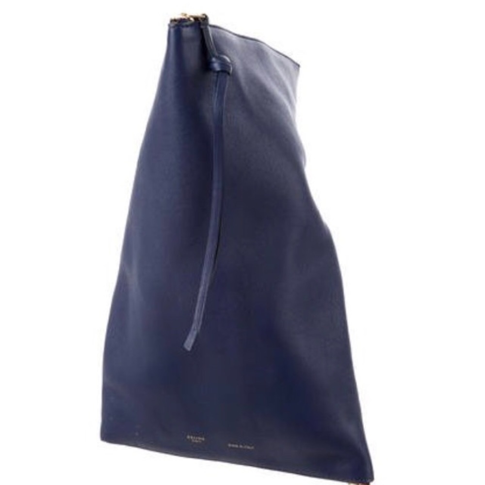 Celine Navy Lambskin leather Berlingot clutch